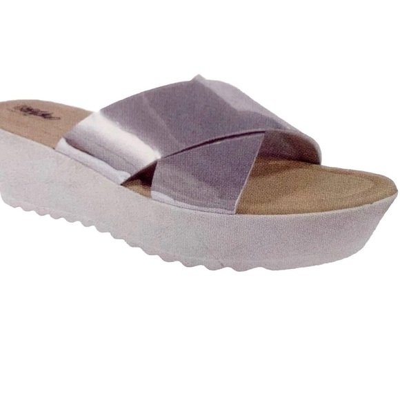 Women’s Mossimo Miriam Silver Platform Wedge Sandals US Size 8 New In Box - Picture 8 of 12